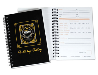 tasting journal opened to reveal contents