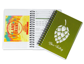 beer tasting journal opened to reveal contents